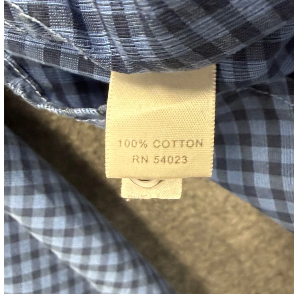 Banana Republic Mens Slim Fit Gingham Button Down Shirt Blue Check Small 14-14.5